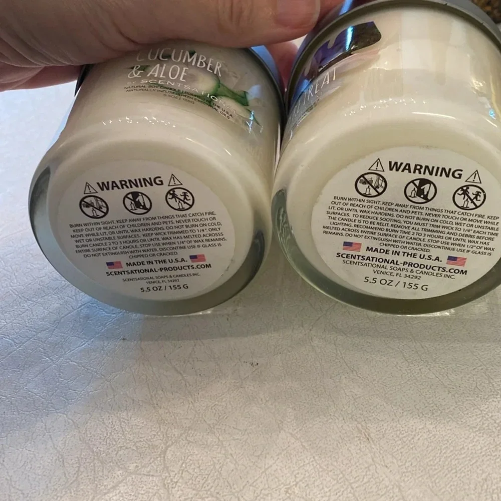 NWT Scentsational Natural Soy Candles - Set of 2